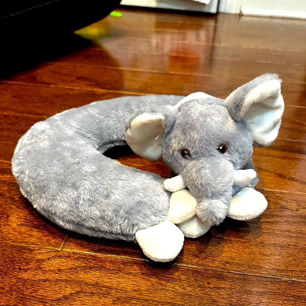 Black Canyon Gray Elephant Plush Neck Rest Pillow